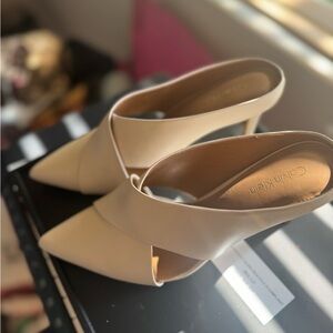 Calvin Klein Cream Heels Elegant Slip-On Mules